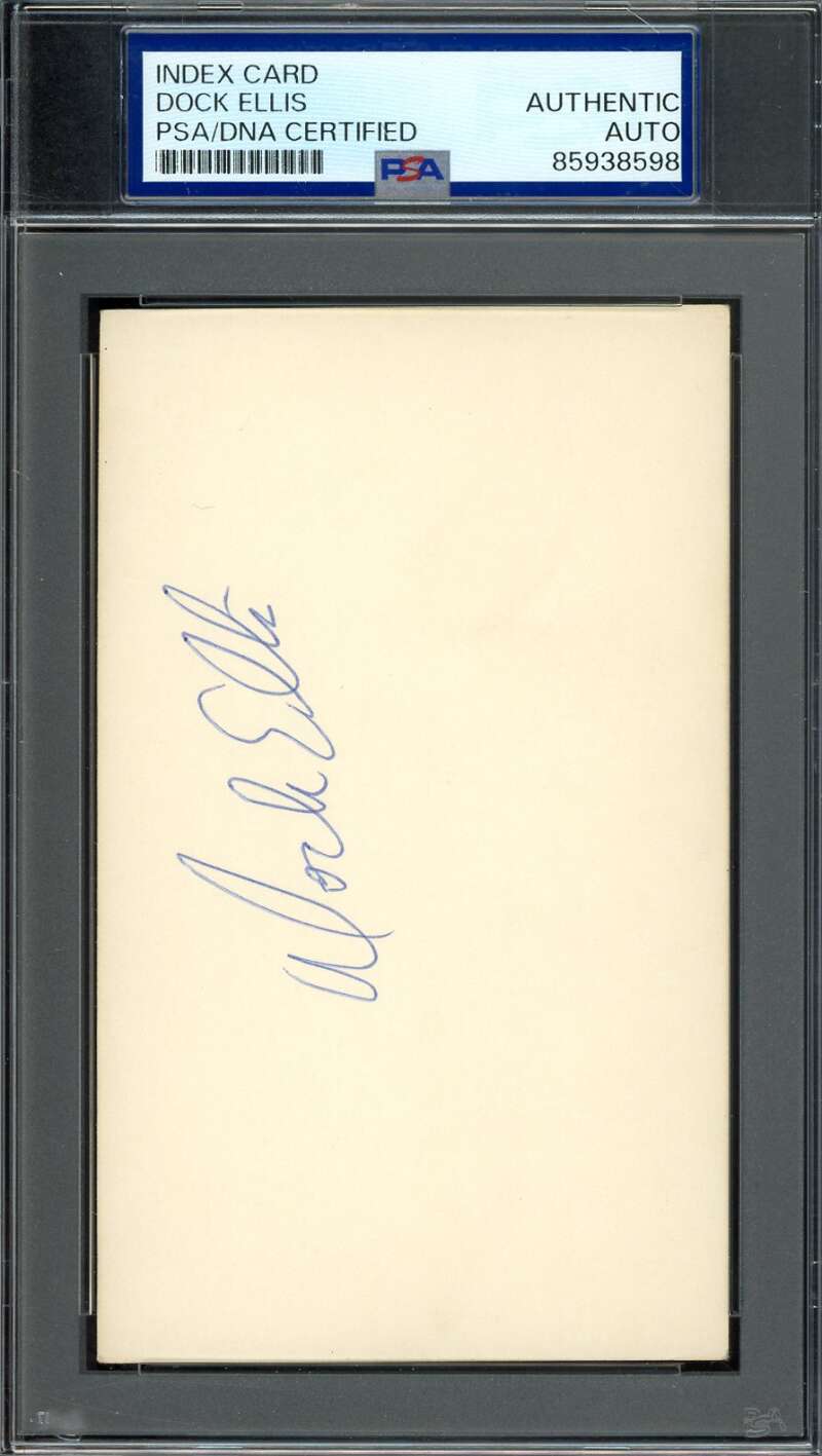 Dock Ellis PSA DNA Signed 3x5 Index Card Pirates Autograph