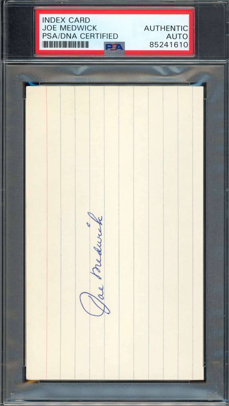 Joe Medwick PSA DNA Signed 3x5 Index Card Cardinals Autograph