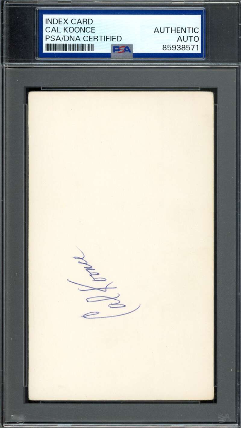 Cal Koonce PSA DNA Signed 3x5 Index Card Autographed