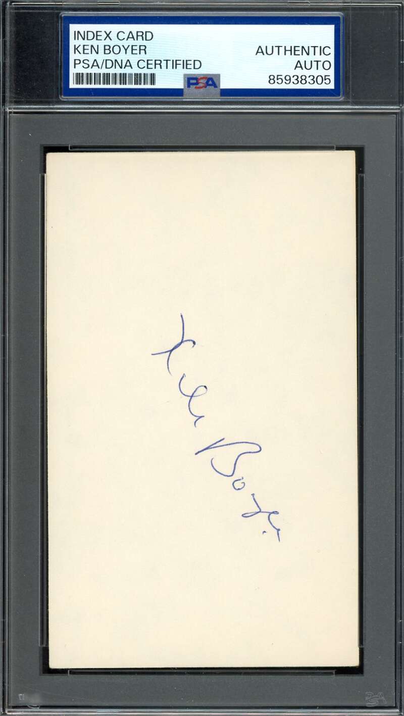 Ken Boyer PSA DNA Signed 3x5 Index Card Cardinals D.82 Autograph
