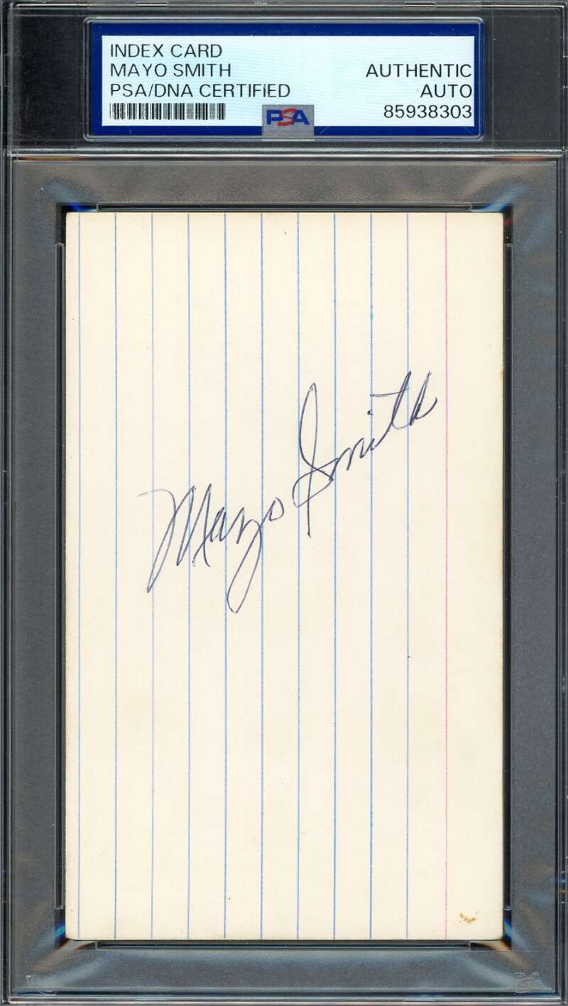 Mayo Smith PSA DNA Signed 3x5 Index Card 1968 Tigers Autograph