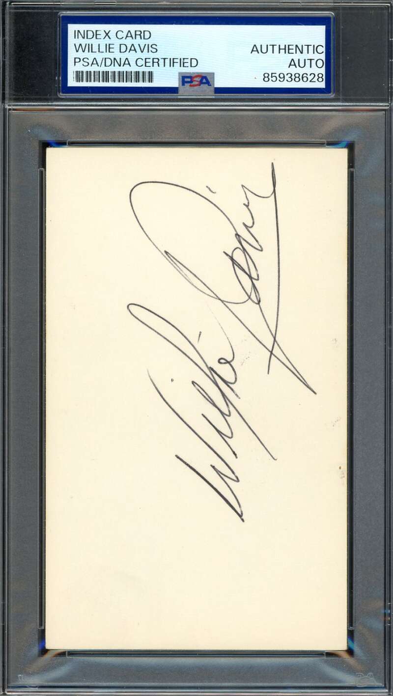 Willie Davis PSA DNA Signed 3x5 Index Card Dodgers Autograph