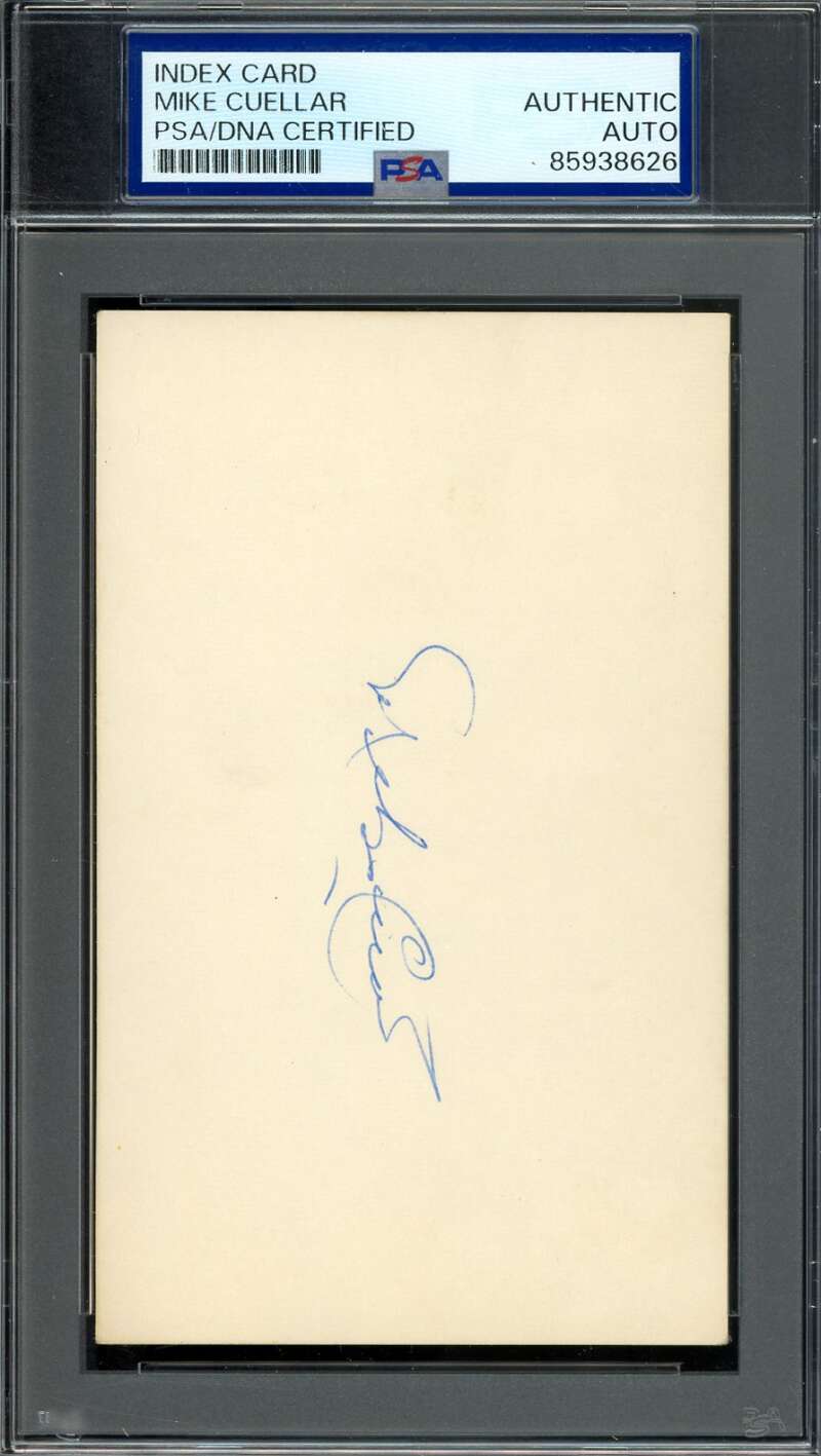 Mike Cuellar PSA DNA Signed 3x5 Index Card Orioles Autograph