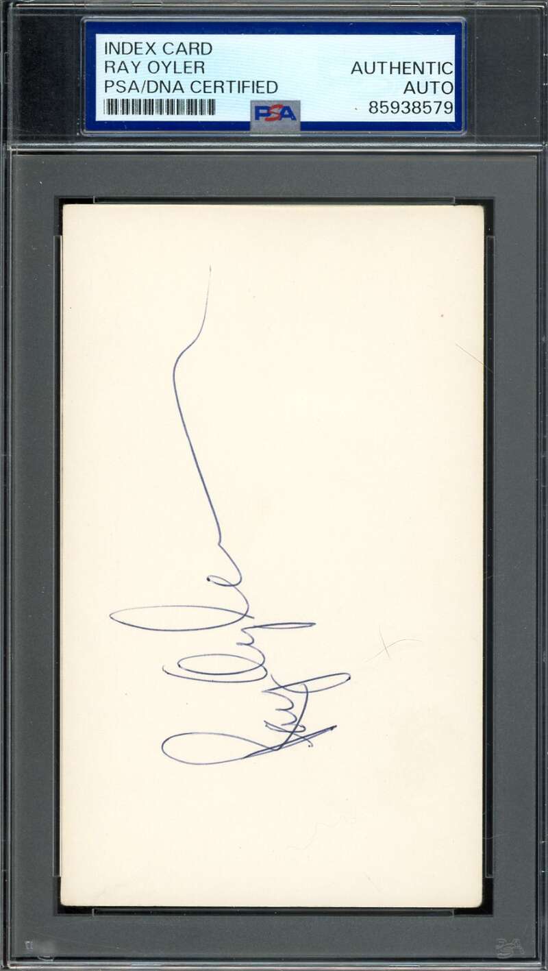 Ray Oyler PSA DNA Signed 3x5 Index Card 1968 Tigers Autograph