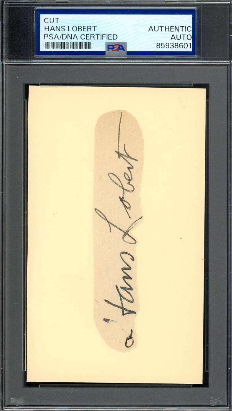 Hans Lobert PSA DNA Signed 3x5 Index Card Cut D.68 Autograph