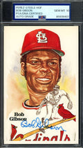 Bob Gibson Gem Mint 10 PSA DNA Signed Perez Steele Postcard Autograph