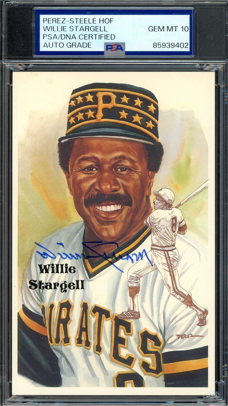Willie Stargell Gem Mint 10 PSA DNA Signed Perez Steele Postcard Autograph