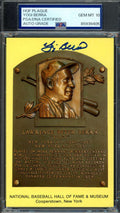 Yogi Berra Gem Mint 10 PSA DNA Signed Gold Hall of Fame Plaque Postcard Autographed