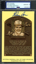 Nolan Ryan Gem Mint 10 PSA DNA Signed Gold Hall of Fame Plaque Postcard Autograph