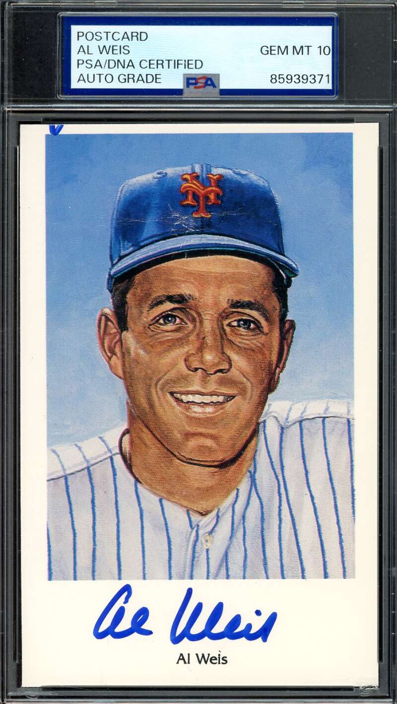 Al Weis Gem Mint 10 PSA DNA Signed 1994 Ron Lewis 1969 Mets Postcard Autograph