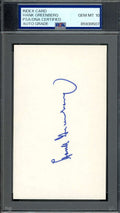 Hank Greenberg Gem Mint 10 PSA DNA Signed 3x5 Index Card Autograph