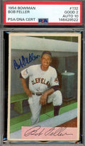 Bob Feller Gem Mint 10 PSA DNA Signed 1954 Bowman Autograph