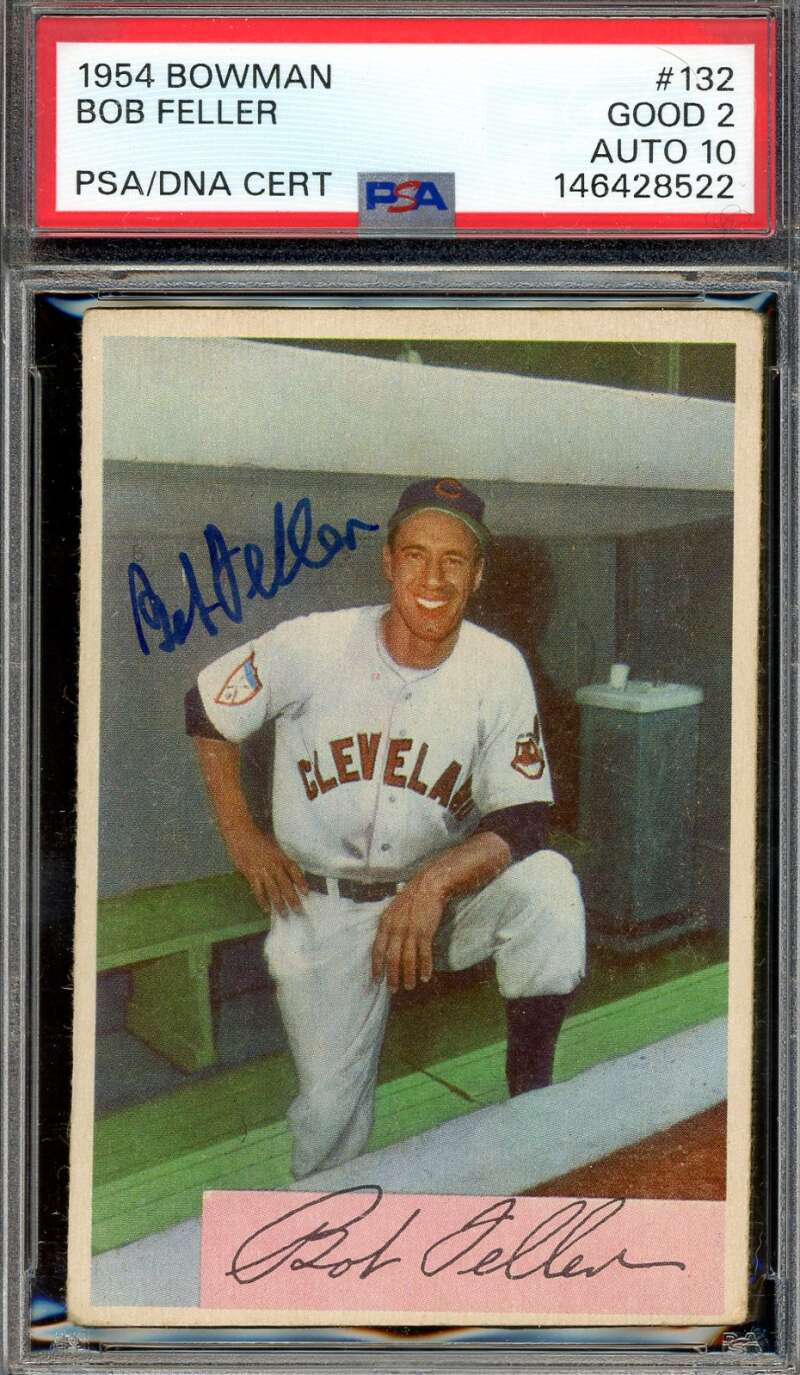 Bob Feller Gem Mint 10 PSA DNA Signed 1954 Bowman Autograph