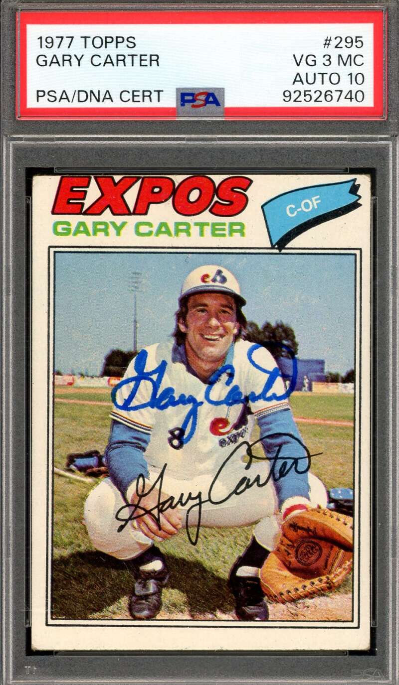 Gary Carter Gem Mint 10 PSA DNA Signed 1977 Topps Autograph