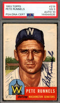 Pete Runnels Gem Mint 10 PSA DNA Signed 1953 Topps Autograph