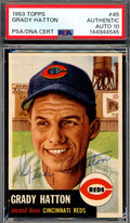 Grady Hatton Gem Mint 10 PSA DNA Signed 1953 Topps Autograph
