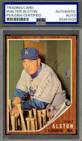 Walter Alston PSA DNA Vintage Signed 1962 Topps Autograph