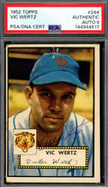 Vic Wertz Mint 9 PSA DNA Vintage Signed 1952 Topps Autograph