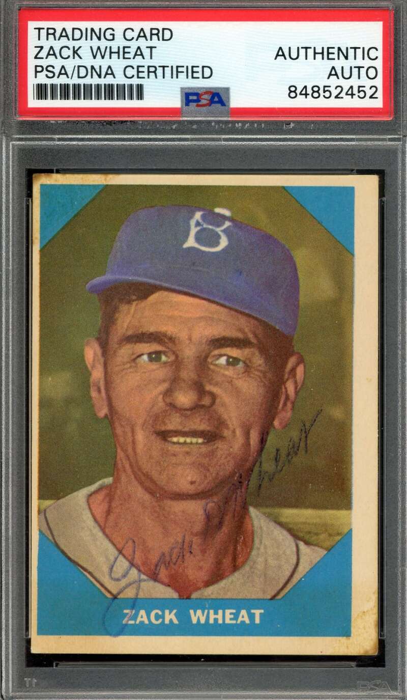 Zack Wheat PSA DNA Signed 1960 Fleer Autograph