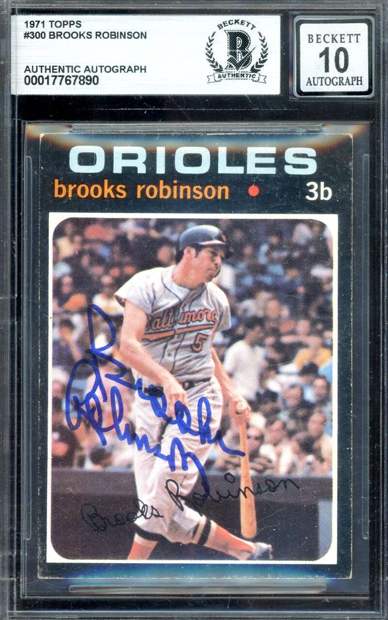 Brooks Robinson Gem Mint 10 Beckett BAS Signed 1971 Topps Autograph