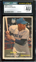 Ernie Banks Mint 9 CGC JSA Coa Vintage Signed 1957 Topps Autograph