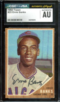 Ernie Banks CGC JSA Coa Vintage Signed 1962 Topps Autograph
