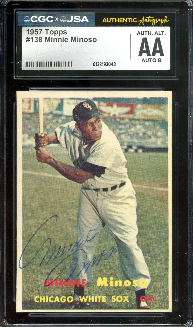 Minnie Minoso CGC JSA Coa Vintage Signed 1957 Topps Autograph