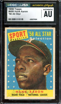 Hank Aaron CGC JSA Coa Vintage Signed 1958 Topps All Star Autograph