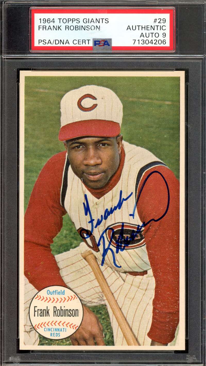 Frank Robinson Mint 9 PSA DNA Signed 1964 Topps Giants Autograph