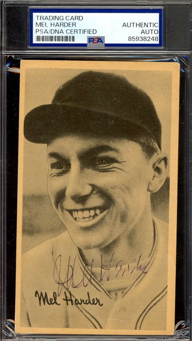 Mel Harder PSA DNA Signed 1936 Goudey Wide Pen R314 Autograph