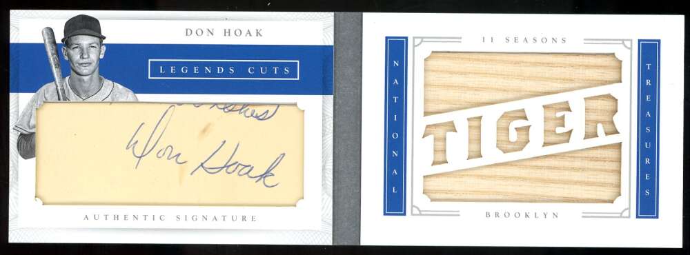 Don Hoak Signed Game Used Bat 2016 Panini Legend Cuts 1/2 Autograph