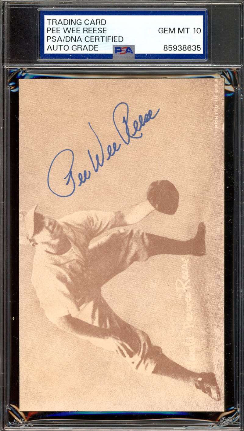 Pee Wee Reese Gem Mint 10 PSA DNA Signed Exhibit Rookie Autograph