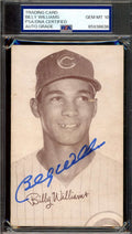 Billy Williams Gem Mint 10 PSA DNA Signed 1947-66 Exhibit Stat Back Rookie Autograph