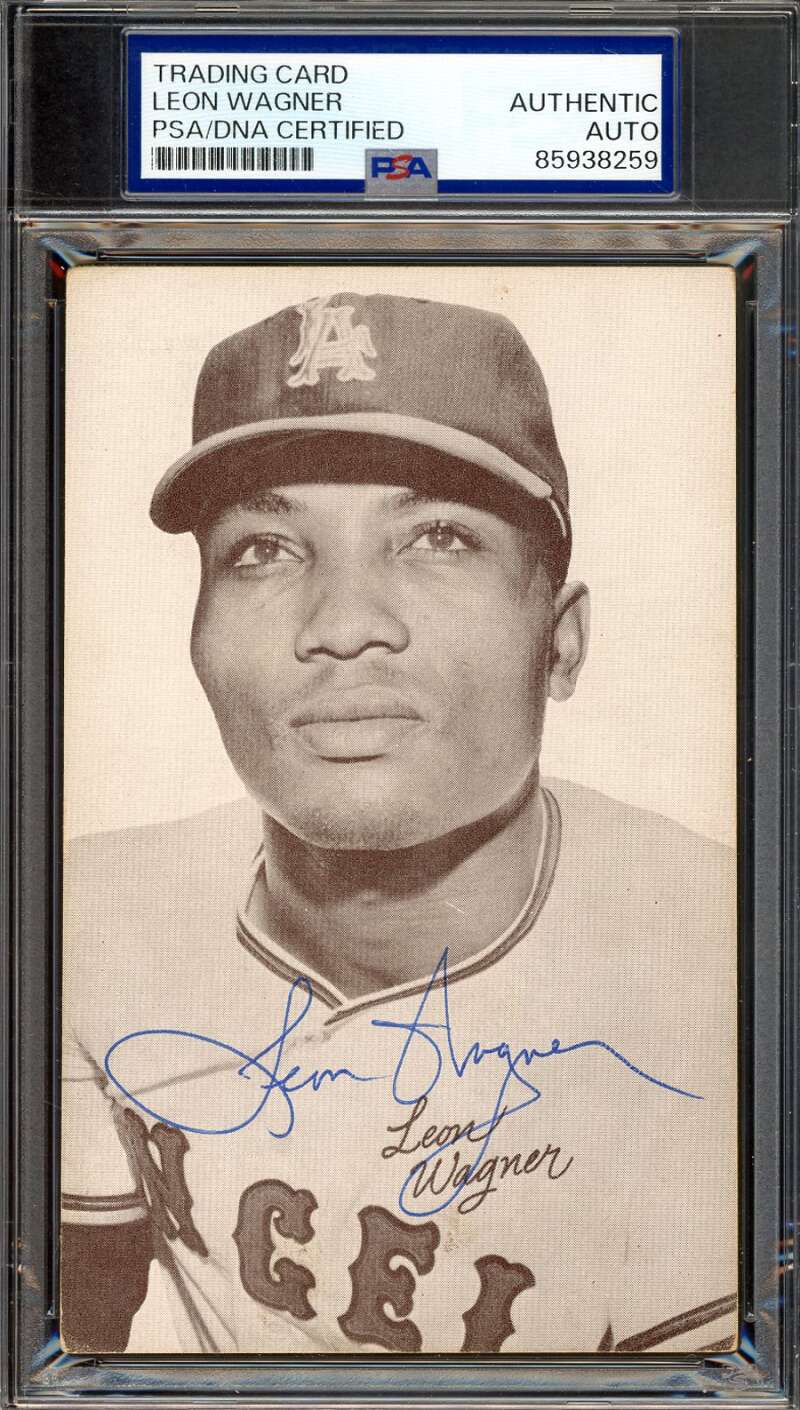 Leon Wagner PSA DNA Signed 1947-66 Exhibit Rookie Autograph