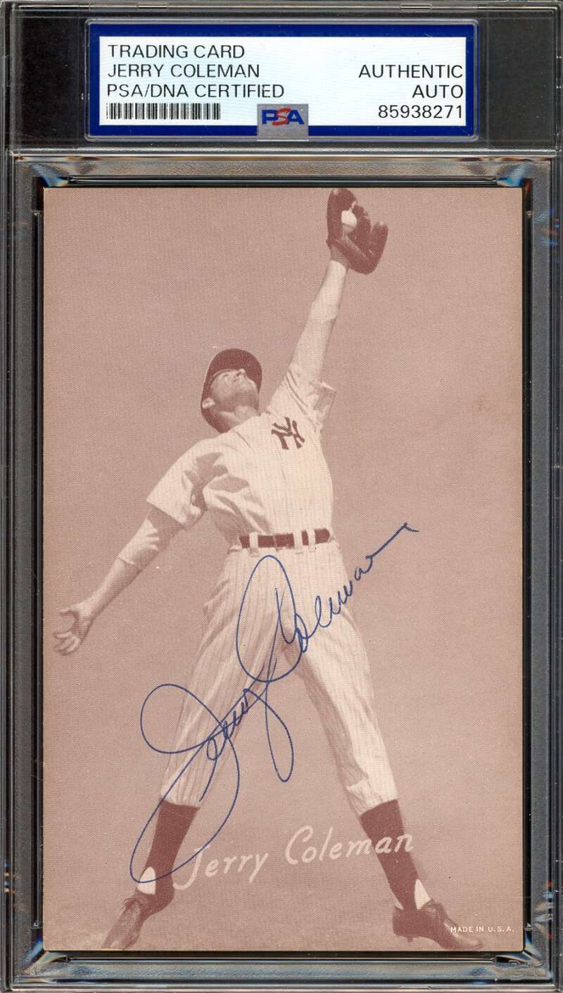 Jerry Coleman PSA DNA Signed 1947-66 Exhibit Rookie Autograph