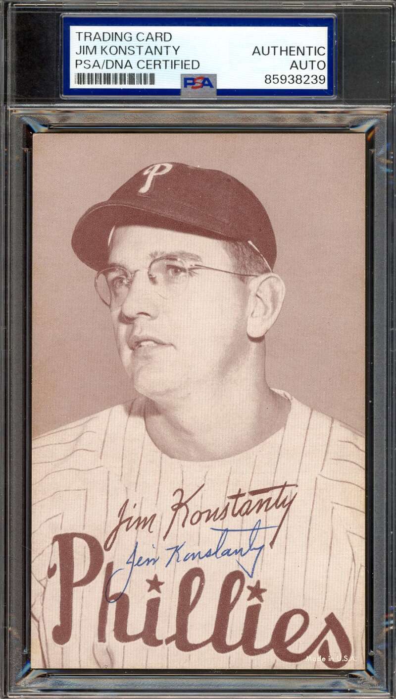 Jim Konstanty PSA DNA Signed 1947-66 Exhibit Rookie Autograph