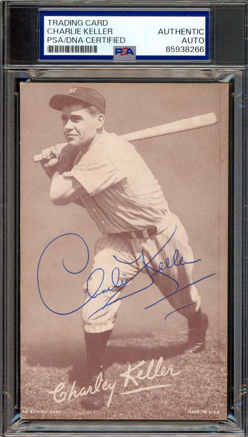 Charlie Keller PSA DNA Signed 1947-66 Exhibit Rookie Autograph
