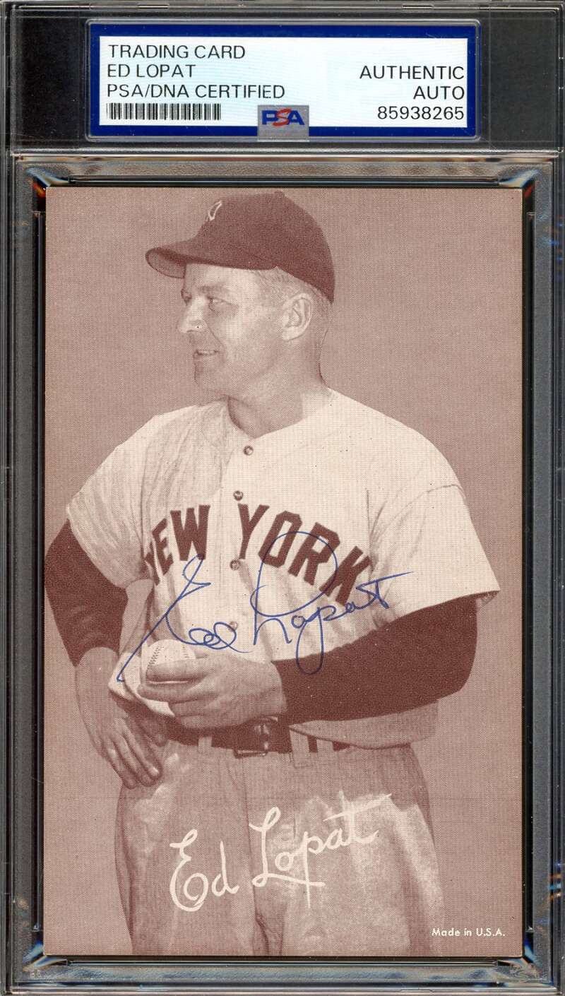 Ed Lopat PSA DNA Signed 1947-66 Exhibit Rookie Autograph