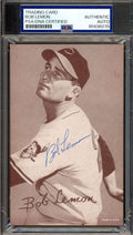 Bob Lemon PSA DNA Signed 1947-66 Exhibit Rookie Autograph
