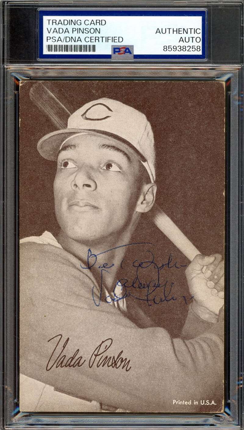 Vada Pinson PSA DNA Signed 1947-66 Exhibit Rookie Autograph
