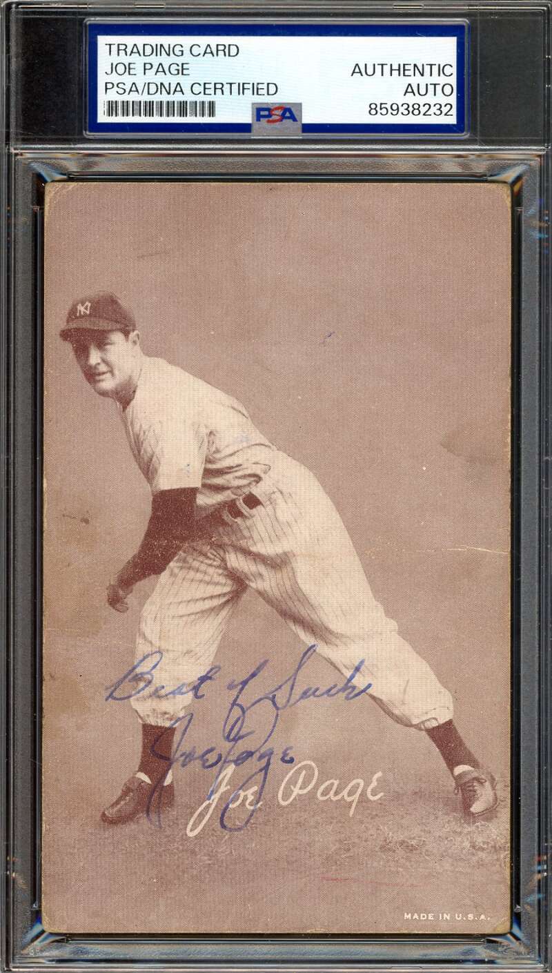 Joe Page PSA DNA Signed 1947-66 Exhibit Rookie Autograph