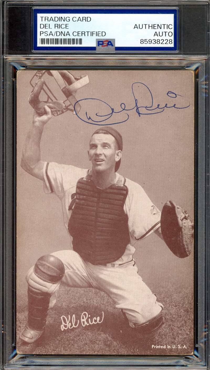 Del Rice PSA DNA Signed 1947-66 Exhibit Rookie Autograph