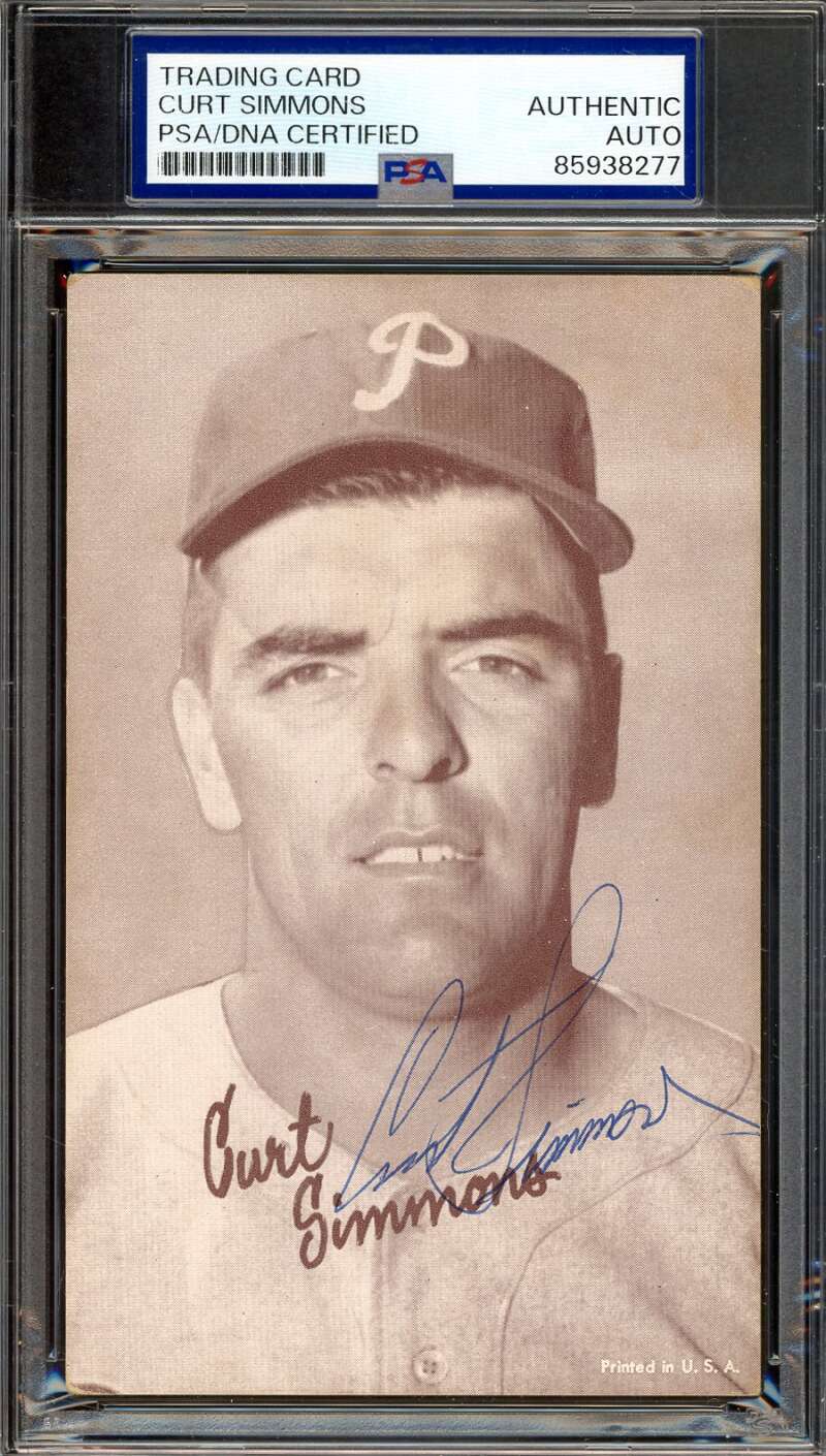 Curt Simmons PSA DNA Signed 1947-66 Exhibit Rookie Autograph