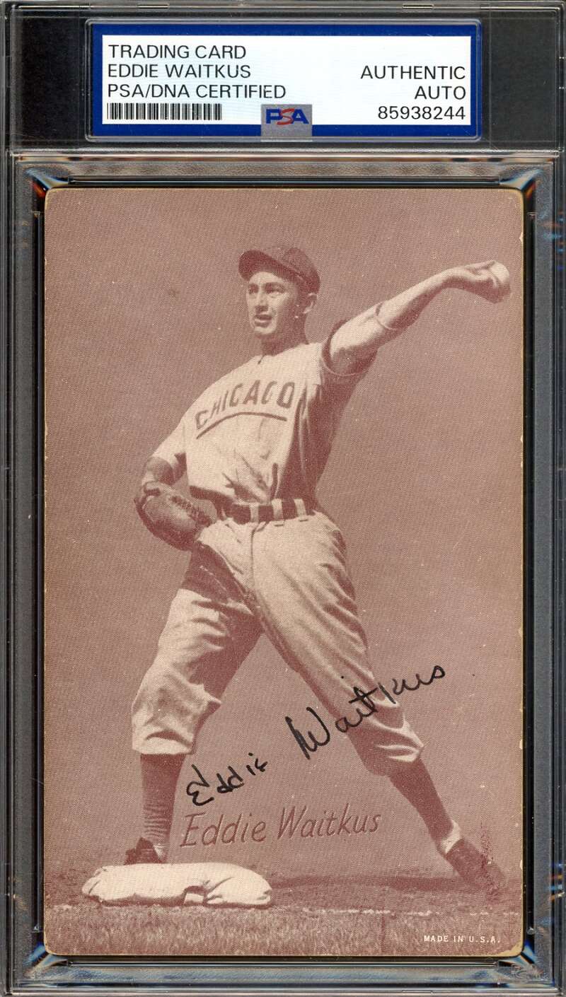 Eddie Waitkus PSA DNA Signed 1947-66 Exhibit D.72 Rookie Autograph