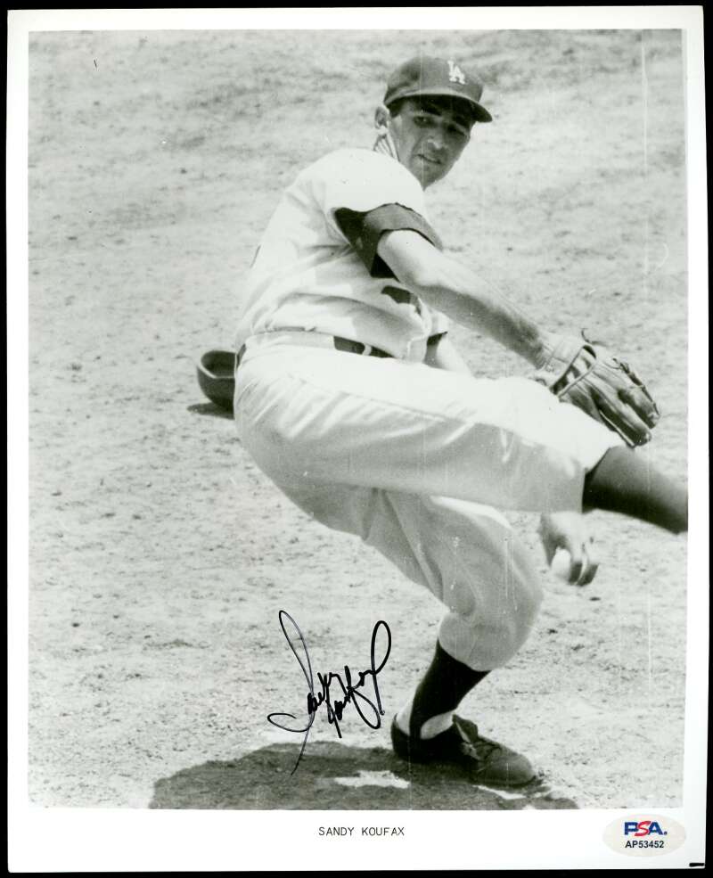 Sandy Koufax PSA DNA Signed 8x10 Photo Autograph Dodgers