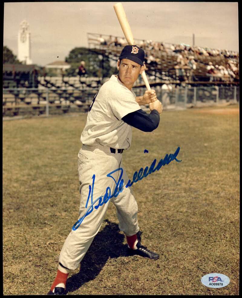 Ted Williams PSA DNA Loa Signed 8x10 Photo Autograph Red Sox