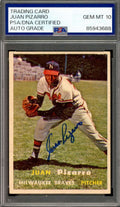 Juan Pizarro Gem Mint 10 PSA DNA Signed 1957 Topps Rookie Autograph