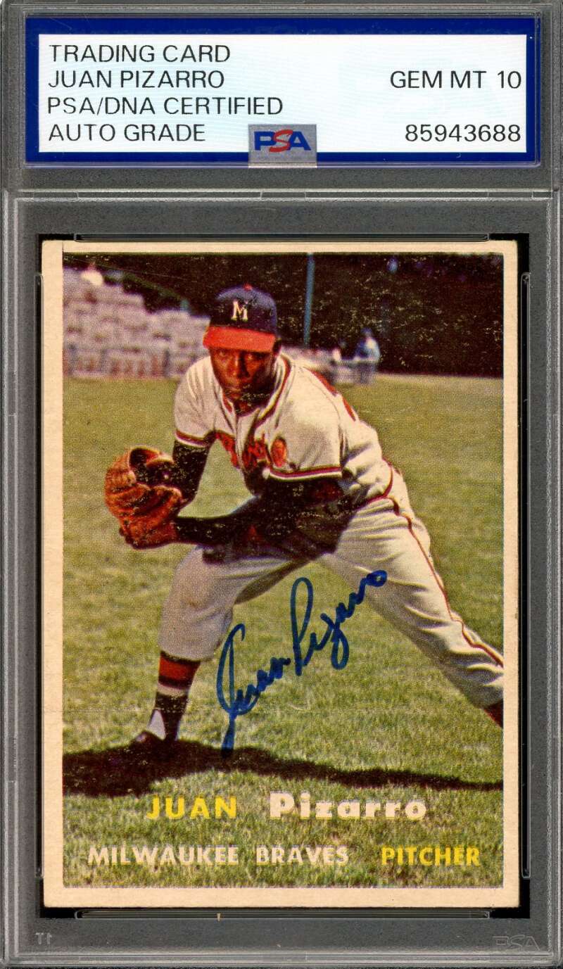 Juan Pizarro Gem Mint 10 PSA DNA Signed 1957 Topps Rookie Autograph