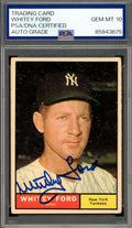 Whitey Ford Gem Mint 10 PSA DNA Signed 1961 Topps Autograph