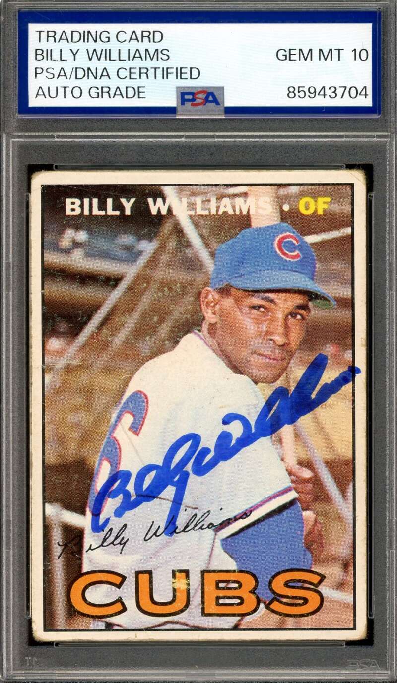 Billy Williams Gem Mint 10 PSA DNA Signed 1967 Topps Autograph